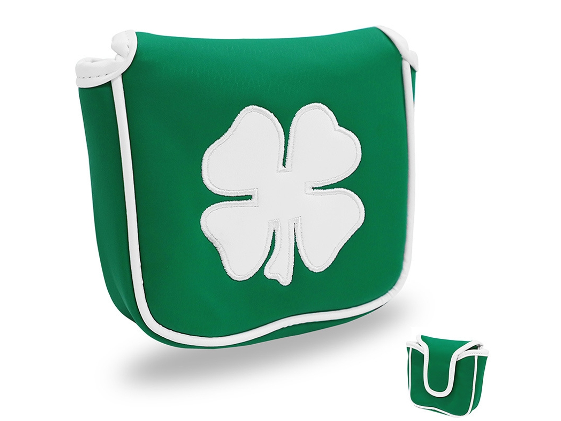 VYLARA Capa Para Taco De Golfe Quadrado, Design Lucky Clover, Capa De Couro Sintético À Prova Dágua Com Fecho Magnético Forte E Seguro Para Tacos De Golfe D