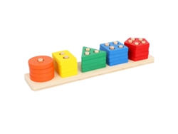 Rompecabezas de madera para apilar y clasificar Mdug (multicolor)