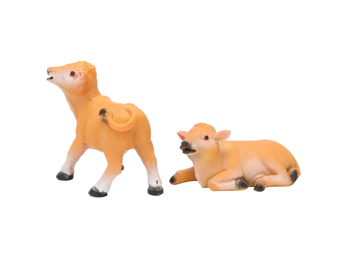 2 Piezas De Decoración De Resina Con Forma De Ternero Para Jardín, Bonsái, Modelo De Animal, Adornos Para Paisajismo.