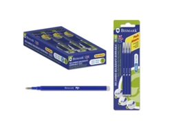 Paquete de recambio con 3 recambios borrables para bolígrafo, punta fina de 0,7 mm, color azul Bismark