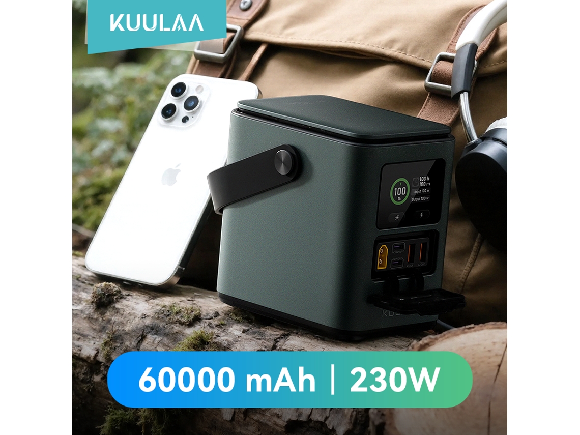 Banco De Energía Kuulaa 230w 222wh 60000mah Con Luz Led Ajustable Estación De Energía De Batería Externa Con 3 Entradas Y 4 Salidas Carga Rápida