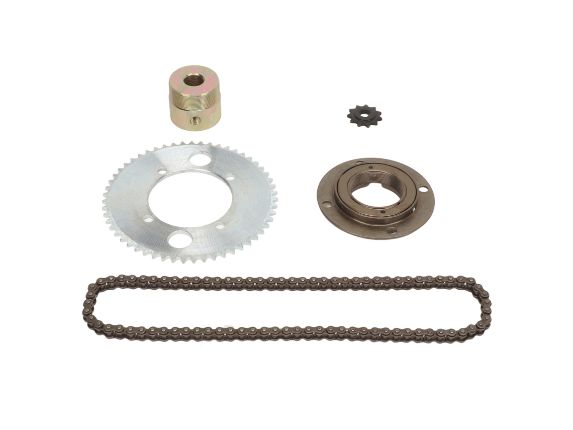 Kit De Cadena Y Piñón De Acero De 25 Orificios Y 82 Eslabones Con Piñón Delantero De 11 Dientes Y Piñón Trasero De 55 Dientes Para Bicicletas Y Minimotos De Bricolaje.