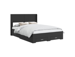 Maison Exclusive - Estructura De Cama Con Almacenamiento Y Cabecero Negro