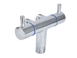 Válvula angular desviadora de agua fría con rosca macho G1/2 y 2 manijas