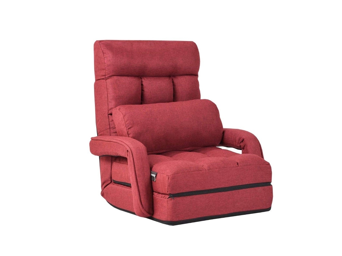 Sofá cama convertible NORTHIX rojo con respaldo ajustable