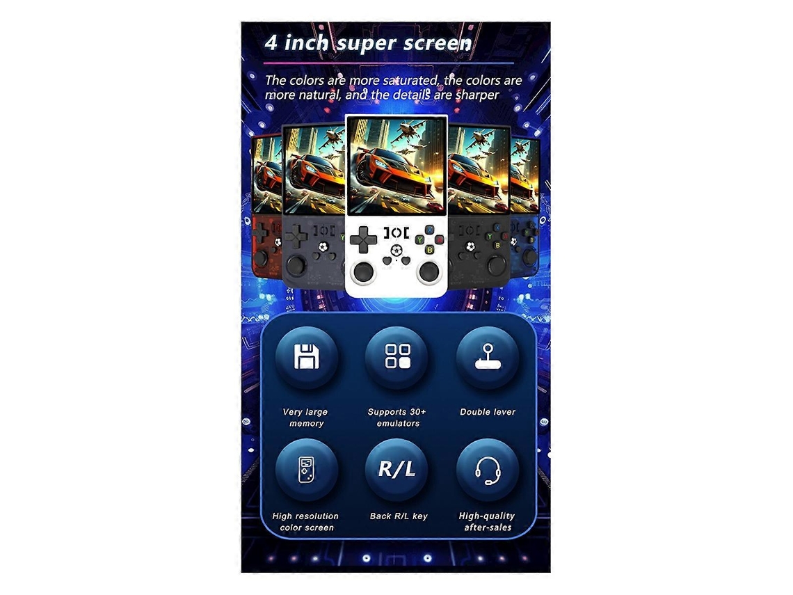 Consola De Juegos Portátil Retro R36max De 64 Gb Y Pantalla Ips De 4,0 Pulgadas. Reproductor De Vídeo Portátil De Bolsillo Compatible Con 30