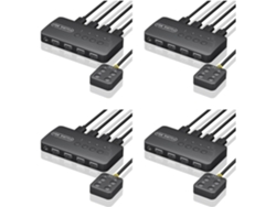 Adaptador Conmutador Kvm Usb 4x, Controlador Compartido De 4 Entradas