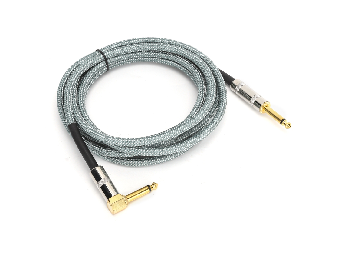 Cable De Audio De 6,35 Mm Para Guitarra Eléctrica De 6 M/19,7 Pies Con Conector Plateado Y Cable De Cobre Libre De Oxígeno Jd6211