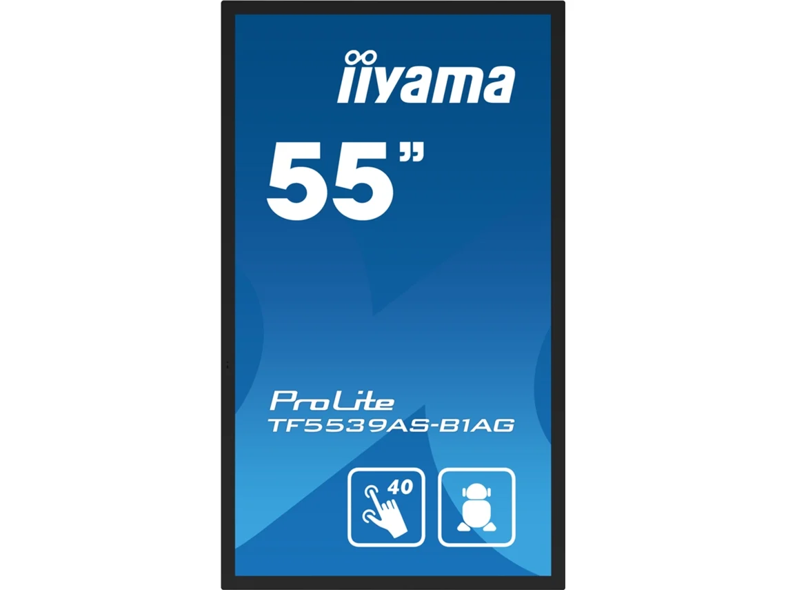 Pantalla LCD Prolite Tf5539as B1ag 55, retroiluminada por LED, 4K, para señalización digital Iiyama (área visible de 54,6")