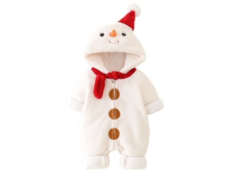 Ropa de Navidad pequeño muñeco de nieve mono de invierno grueso mameluco infantil 90 cm