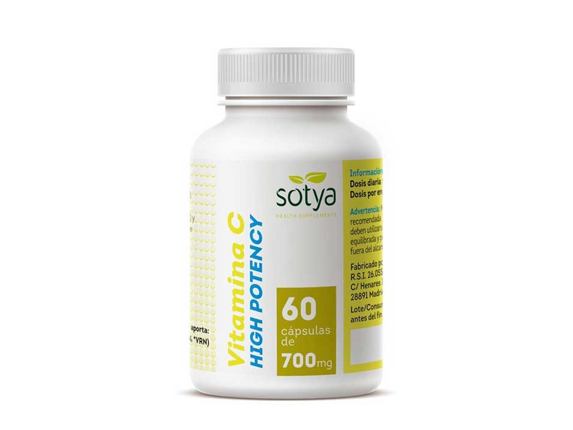 Complemento Alimentar SOTYA Vitamina C High Potency 60 Cápsulas 700Mg