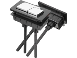 Botón De Doble Descarga En Abs Negro, Longitud Ajustable, Paquete De 2 Tanques De Inodoro