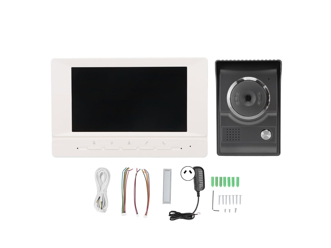 Videoportero Hd De 7 Pulgadas Con Intercomunicador, Visión Nocturna, Resistente Al Agua Ip55, Para Apartamentos, 100/240 V, Enchufe Australiano. Brilvibera_ozo