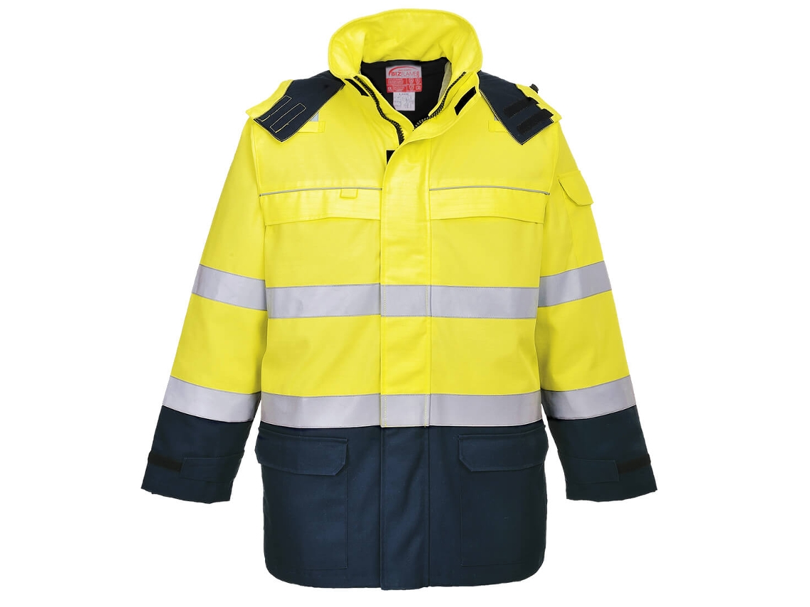 Chaqueta Bizflame Rain+ Hi-vis Arc - Alta Visibilidad Y Protección Amarillo Marino / Xl