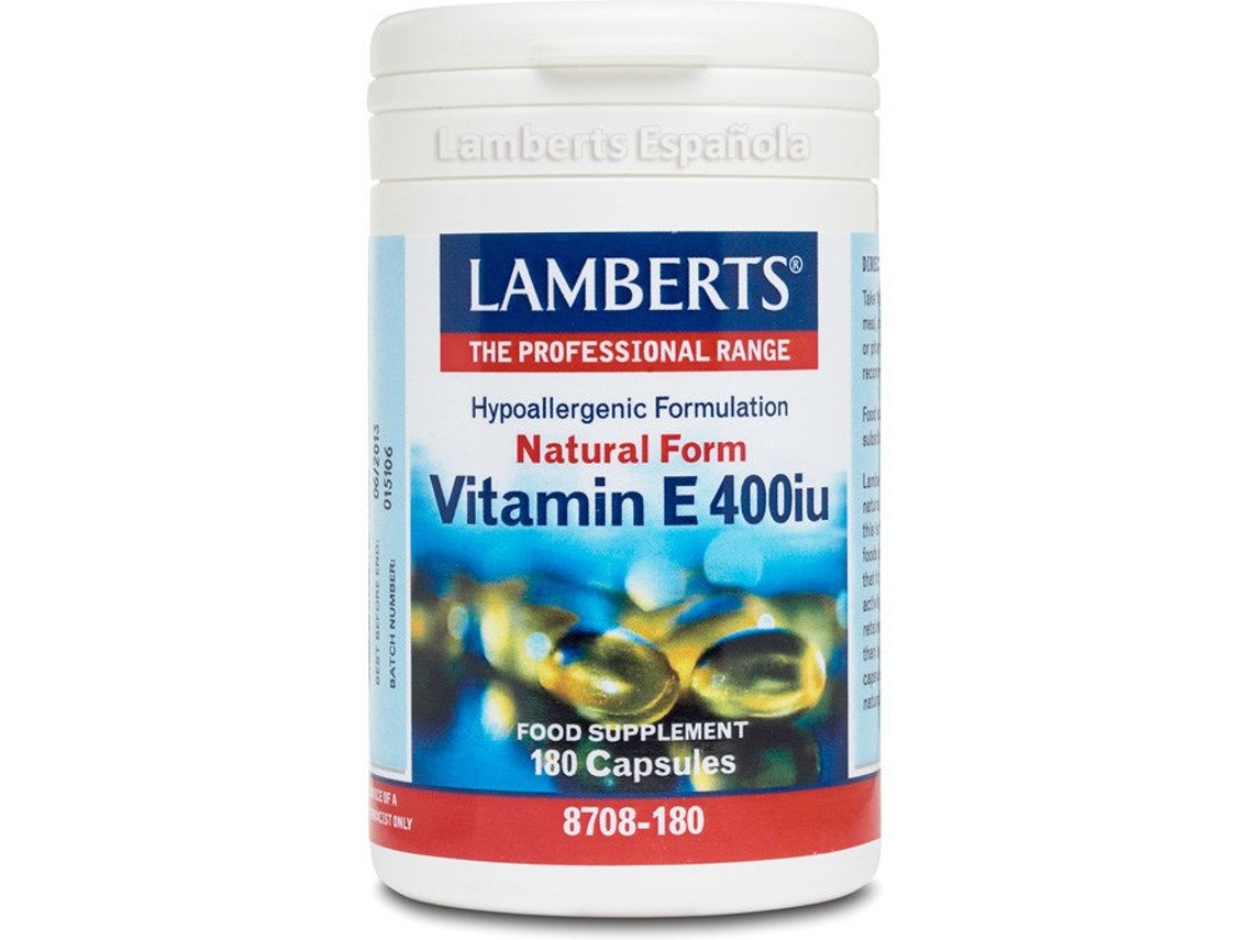 Complemento Alimentar LAMBERTS Vitamina E Natural 400Ui 180Tab