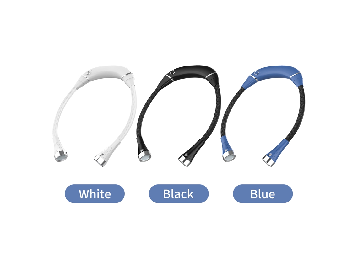 Bj-luz De Leitura Para Pescoço Dobrável Usb Recarregável Led Com 3 Modos, Luz Sem Mãos Para Costura, Artesanato E Crochê