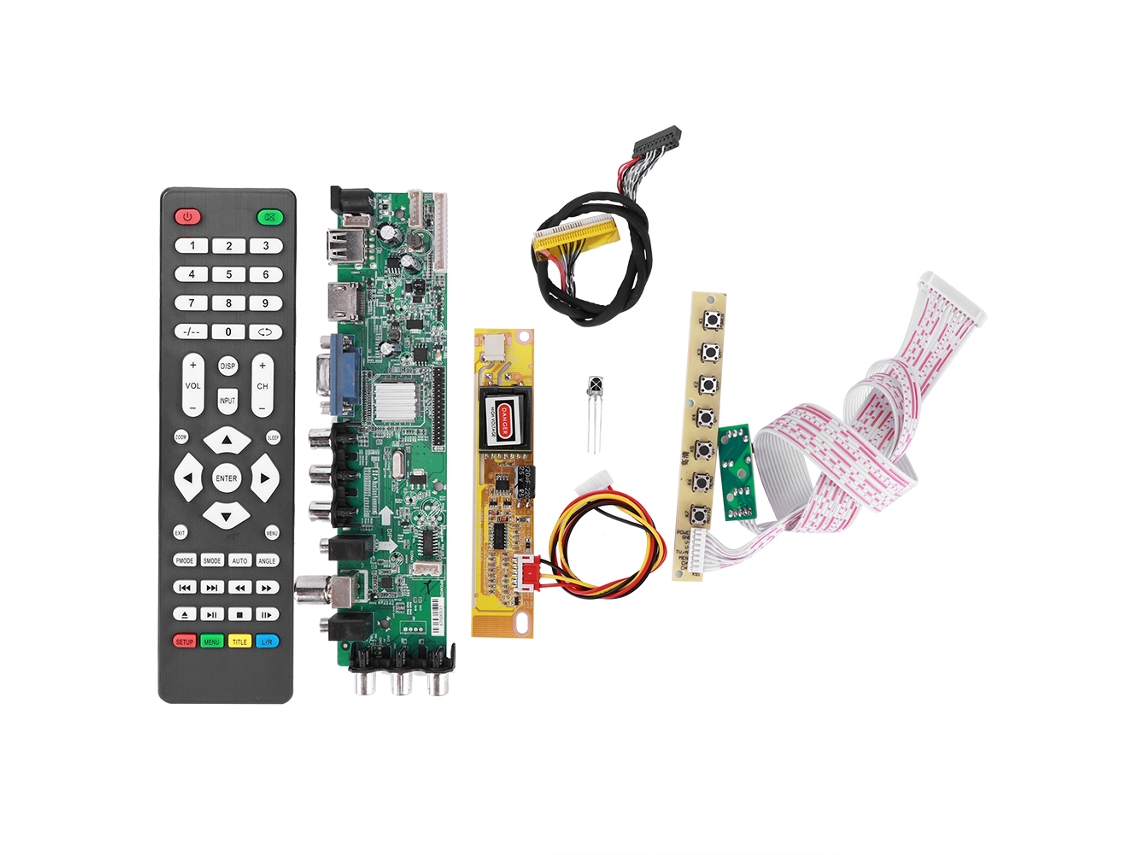 Placa Controladora Lcd General 3663 Con Inversor, Soporte Para Tv, Control Por Infrarrojos Y Lvds.
