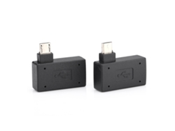 Adaptador Usb 2.0 Hembra A Micro Otg Macho Con Puerto De Alimentación En Ángulo De 90° (izquierdo Y Derecho) - 2 Unidades