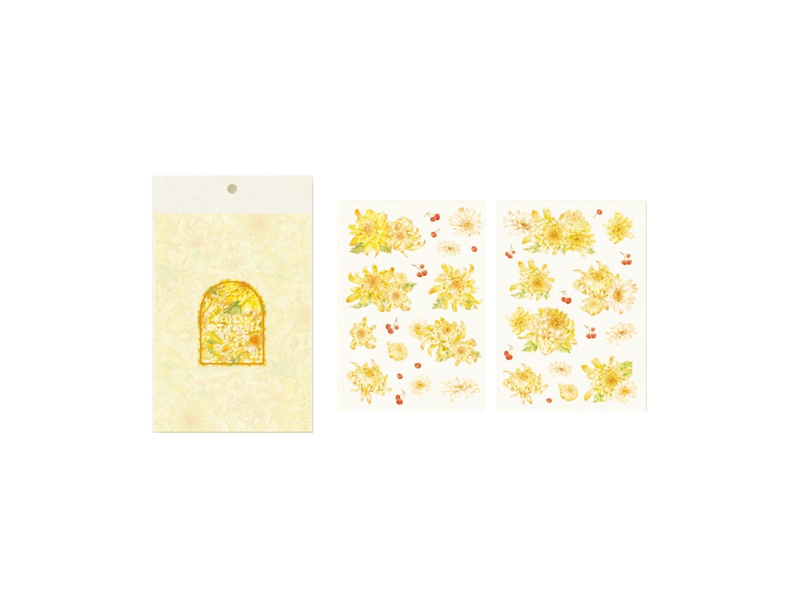 Hojas de calcomanías de flores, fáciles de despegar, duraderas, impermeables, de PET, multiusos, para plantas de mascotas, para álbumes de recortes, manualidades de bricolaje.