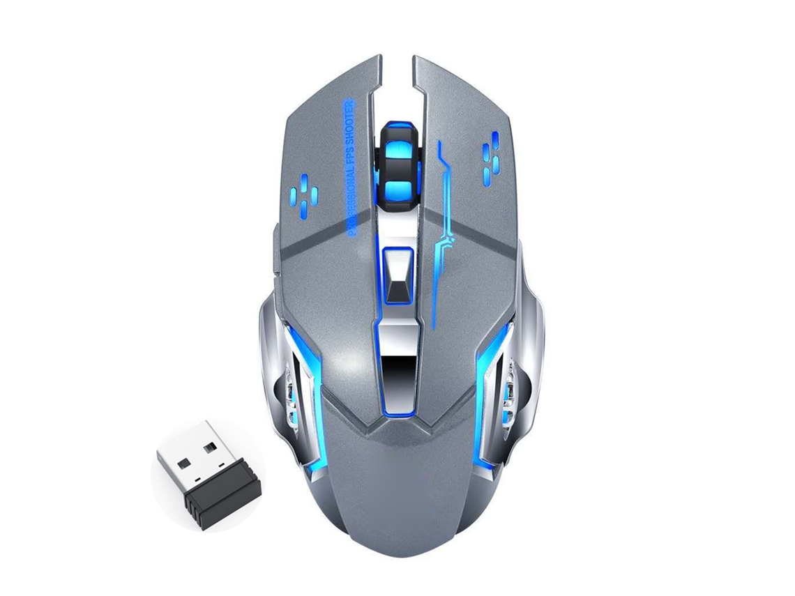 Ratón inalámbrico EOOCOO (recargable, silencioso, con iluminación)