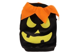 Camiseta de Halloween Kkpm para perros con lindas calabazas y fantasmas, disfraz suave y elástico para perros y gatos pequeños y medianos, negro, talla mediana.