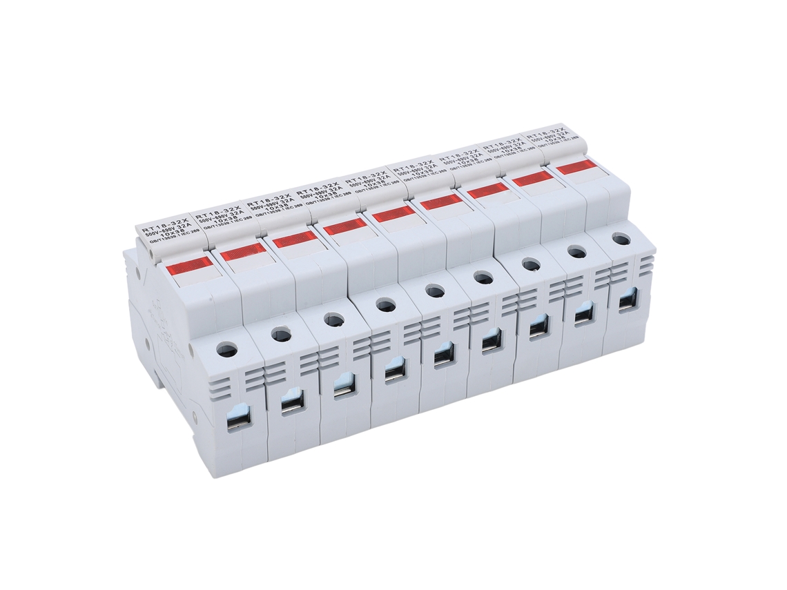 Base Portafusibles Rt18-32x Con Luz Led, 32 A, 500-690 V, 3 Polos, Para Instalación En Riel.