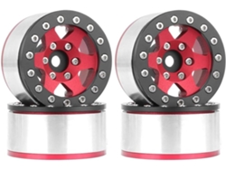 Llanta Metálica Negra Y Roja De 1,55 Pulgadas Para Coche De Escalada Ax90069 Para Jimny Cc01
