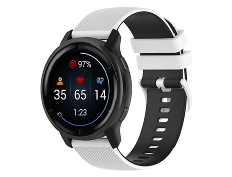Correa para reloj Suunto 5 Peak con textura a cuadros, pequeña correa de silicona bicolor, blanco y negro VENISYMLIS