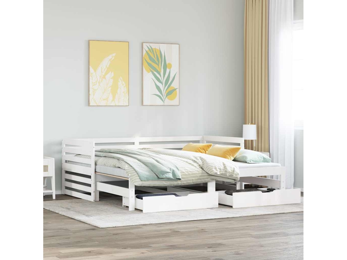 Sofá Cama Individual Con Cajones Lovely Home Blanco (90x200cm)