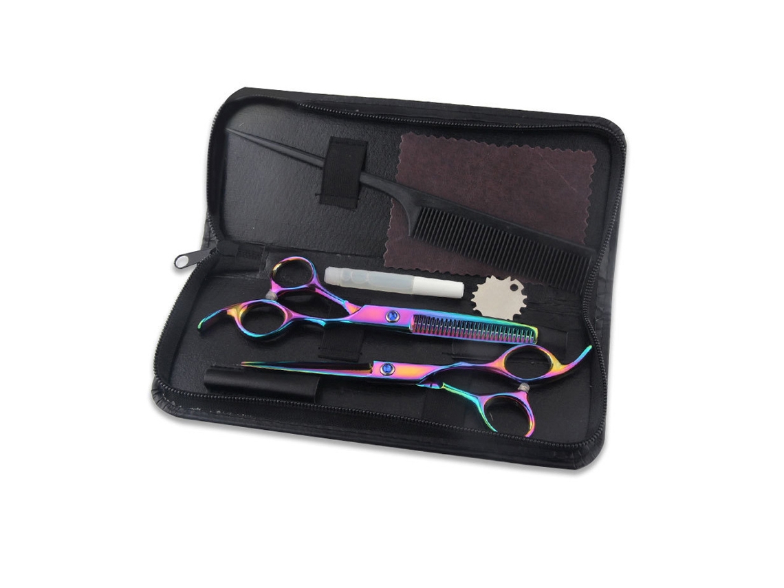 Juego de tijeras para cortar cabello, tijeras para cortar cabello de peluquero, tijeras para adelgazar, cuchillas afiladas, corte de pelo de peluquerí JEDBESETZT