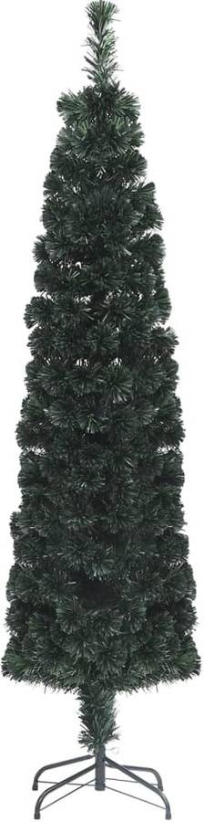 De Navidad Estrecho artificial soporte vidaxl fibra 210cm con verde 210x55