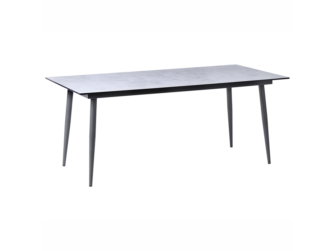 Mesa de comedor de jardín Beliani Tolentino en termolaminado de alta presión gris 90x180x75 (hpl)
