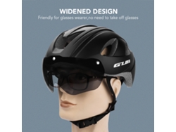 Casco De Bicicleta Transpirable Con Luz Trasera Y Gafas Magnéticas Ligero Para Mujeres Y Hombres