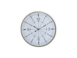 Reloj Pared Metal Cristal Brujula Dorado 60x3x60cm