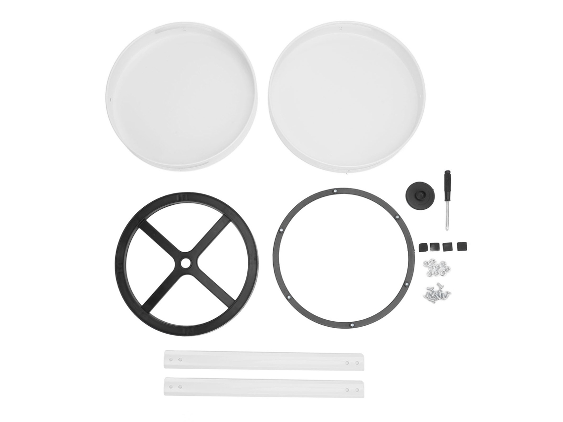 Organizador De Especias Giratorio 2 Niveles Acero Carbono Plato Giratorio 360° Para Cocina Cosméticos Blanco
