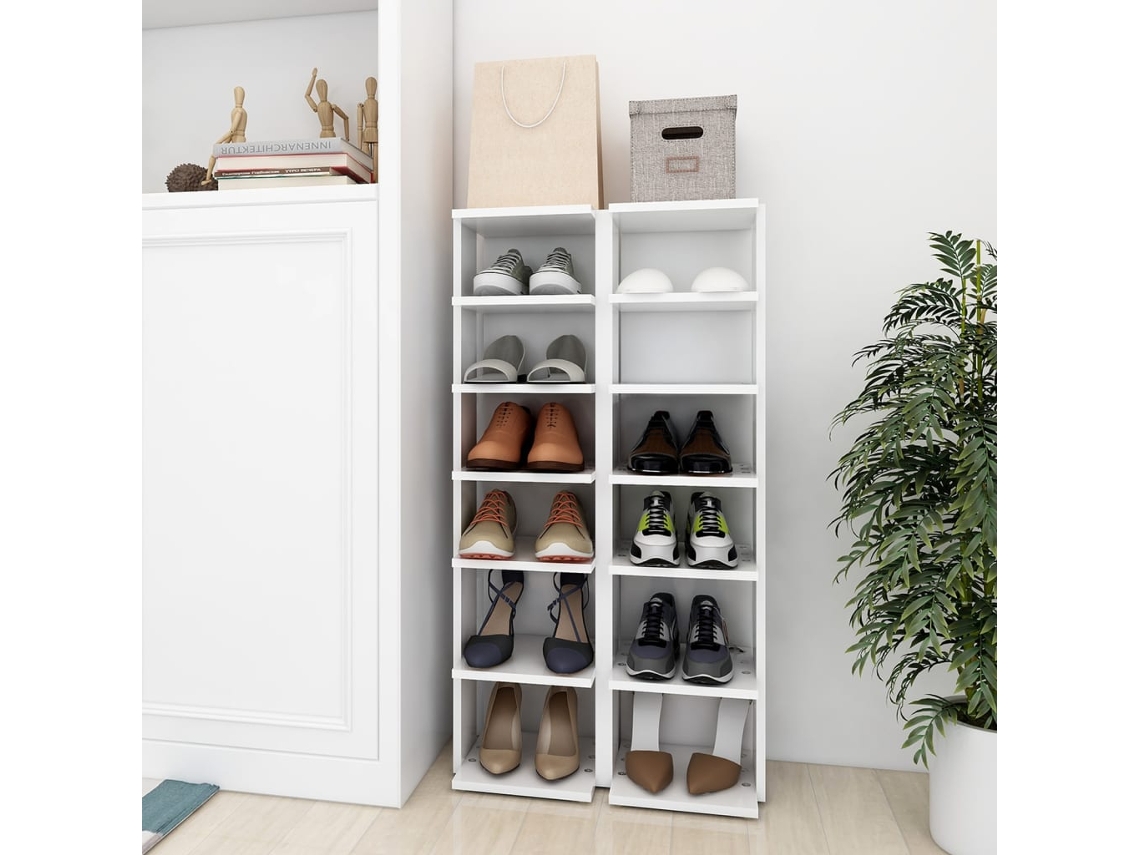 Zapatero Organizadores 2 Unidades 27,5X27X102 Cm en Derivados de Madera Blanco