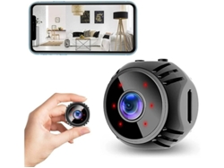 Mini cámara espía 1080p HD wifi inalámbrica oculta con detección de movimiento, visión nocturna y alertas secretas para seguridad en interiores y exteriores Yizhood (negra)