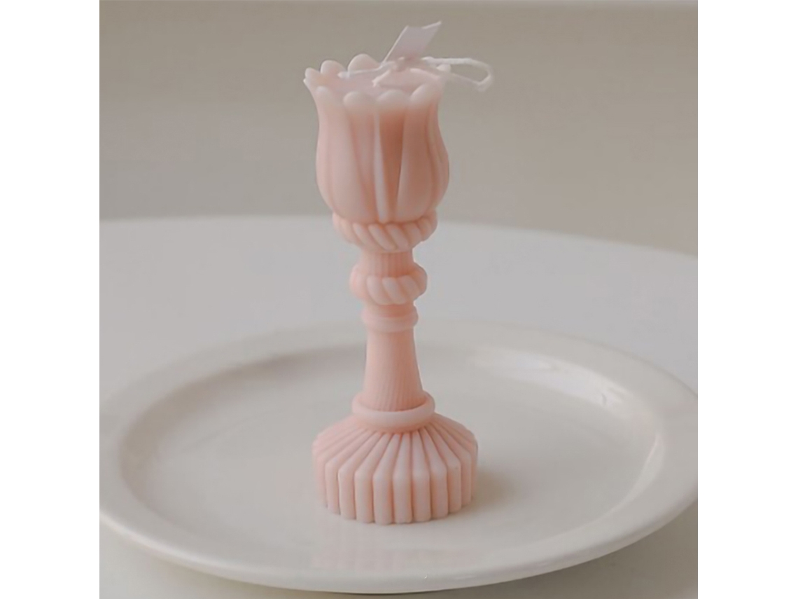 Vela aromática con forma de tulipán rosa para decoración del hogar y regalos