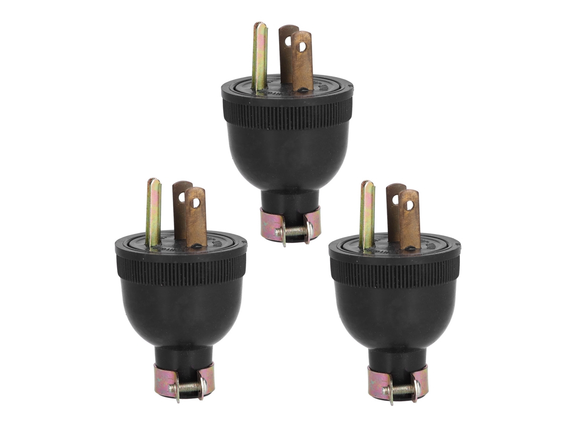 3 Enchufes Americanos De Plástico De 3 Polos Con Sistema Antipérdida Para Portátiles 168f 170f 250v