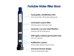 Filtro De Agua Portátil Para Exteriores Con Diseño De Cinta De Ultrafiltración Para Acampar, Hacer Senderismo, Pescar Y Para Uso En Emergencias.
