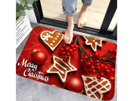 Tapete de puerta antideslizante de Navidad, patrón de Navidad Decoración para el hogar Alfombras de felpudo de Navidad para interiores