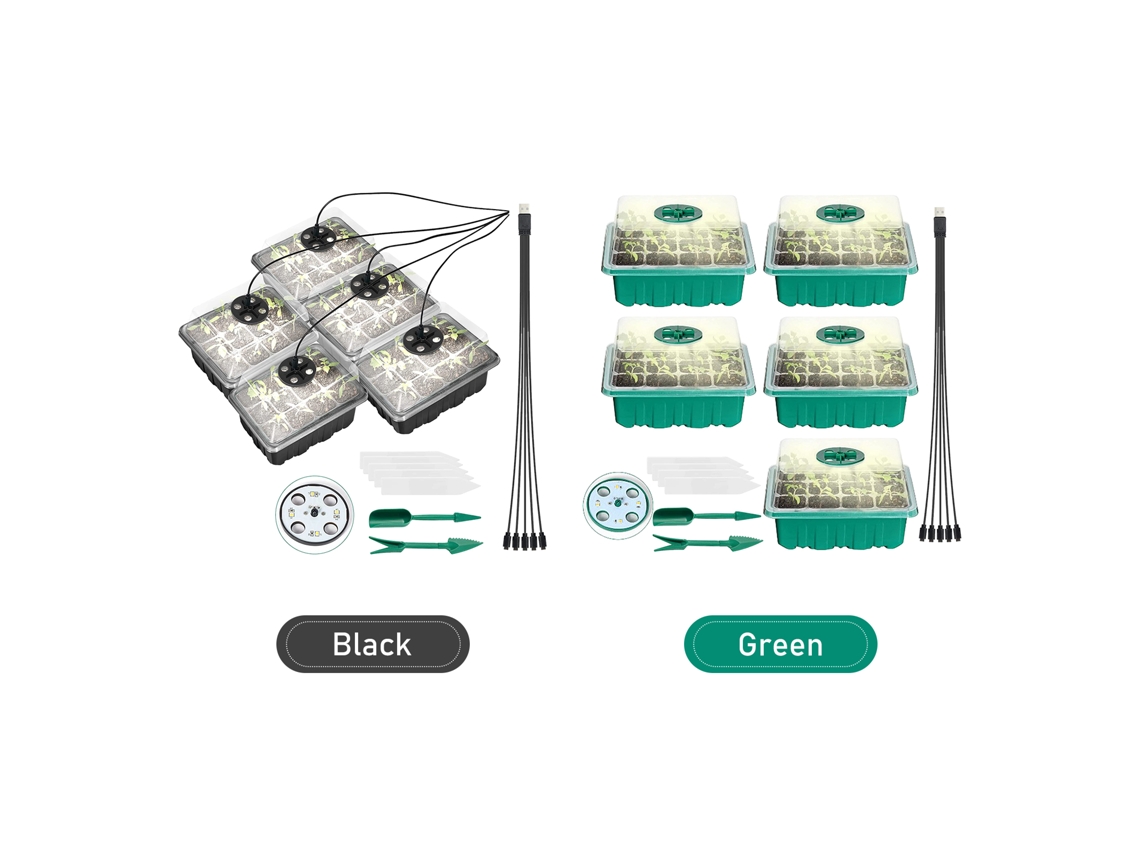 Kit De Germinación Con Luces De Cultivo, 60 Celdas, Bandejas De Inicio De Plantas Con Herramientas De Trasplante.