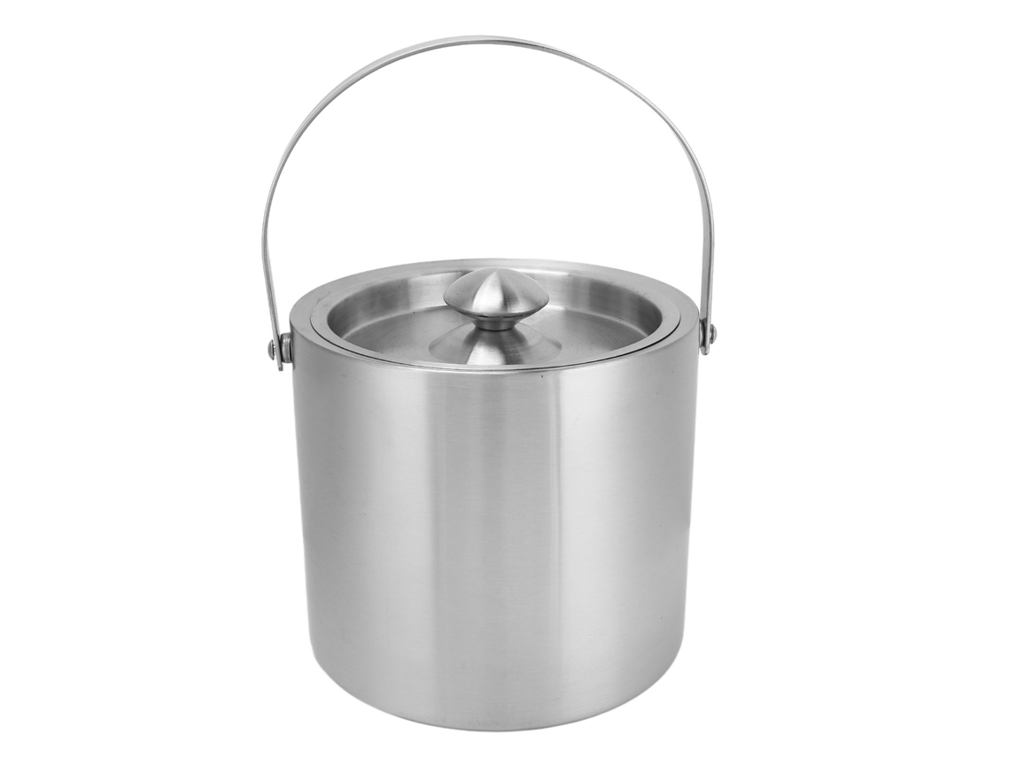 Cubitera De Acero Inoxidable De 3 Litros Con Doble Pared Aislante Y Tapa Para Cerveza Y Champán.