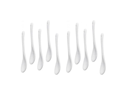 2026-10 Cucharas De Porcelana Blanca Cerámica Para Huevos Café Postres 13x2.5cm