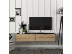 Mueble de TV [EN.CASA] Toivakka (135 x 31 x 25 cm - Aglomerado - Negro)