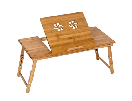 Mesa De Bambú Para Portátil TECTAKE (Marrón - Madera - 72 X 35 X 26 cm)