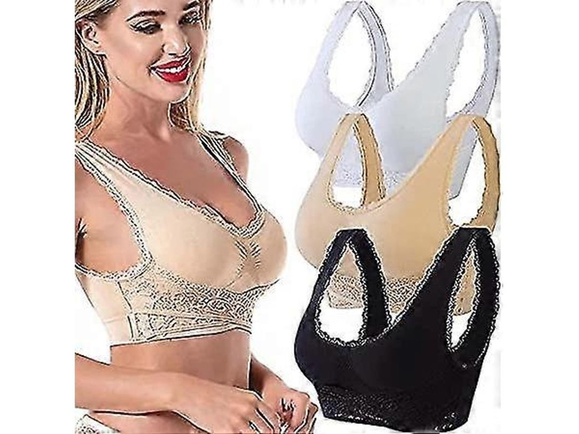 2026-3pcs Brassiere De Formage Tourmaline Sans Fil Avec Boucle Latérale Croisée Avant Pour Soulever Et Sculpter La Poitrine