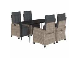 Maison Exclusive - Set Comedor De Jardín 5 Piezas Con Cojines Ratán Sintético Gris