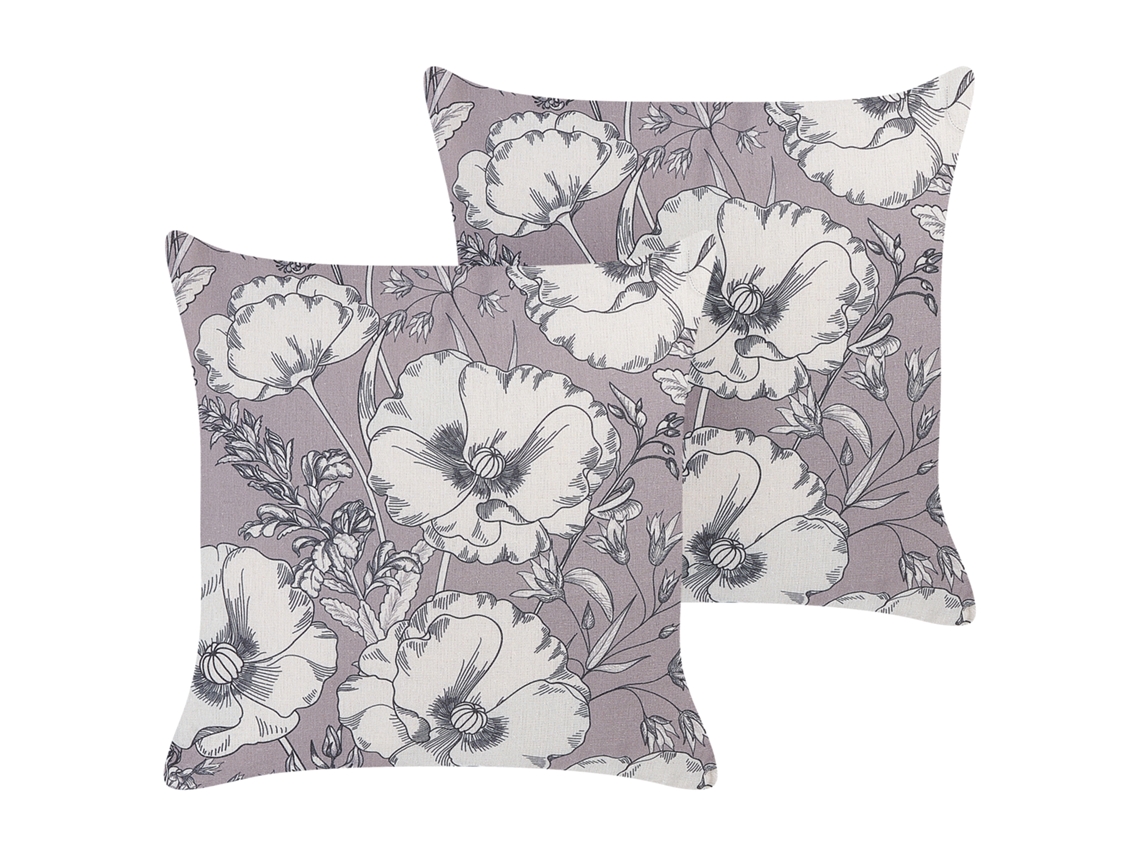 Juego de cojines decorativos BELIANI Sophora de Poliéster Gris 45x45x10