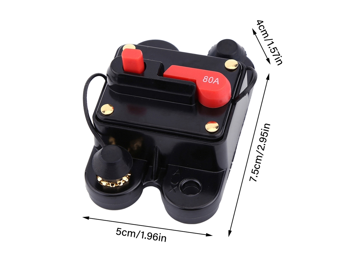 Disyuntor Rearmable De 12 V Y 80 A Para Coche, Barco, Motocicleta, Interruptor Eléctrico Con Fusible De Audio Estéreo